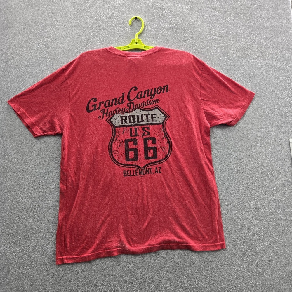 Harley-Davidson Men Shirt XL Red Bellemont Arizona Route 66 Grand Canyon